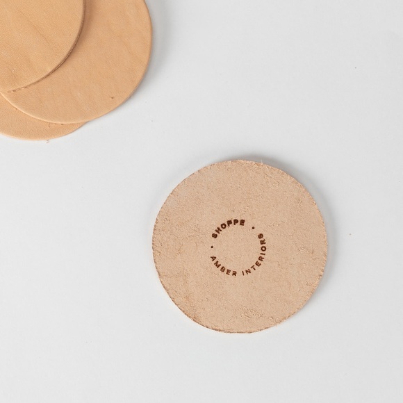 Amber Interiors Other - Amber Leather Coasters Set of 4